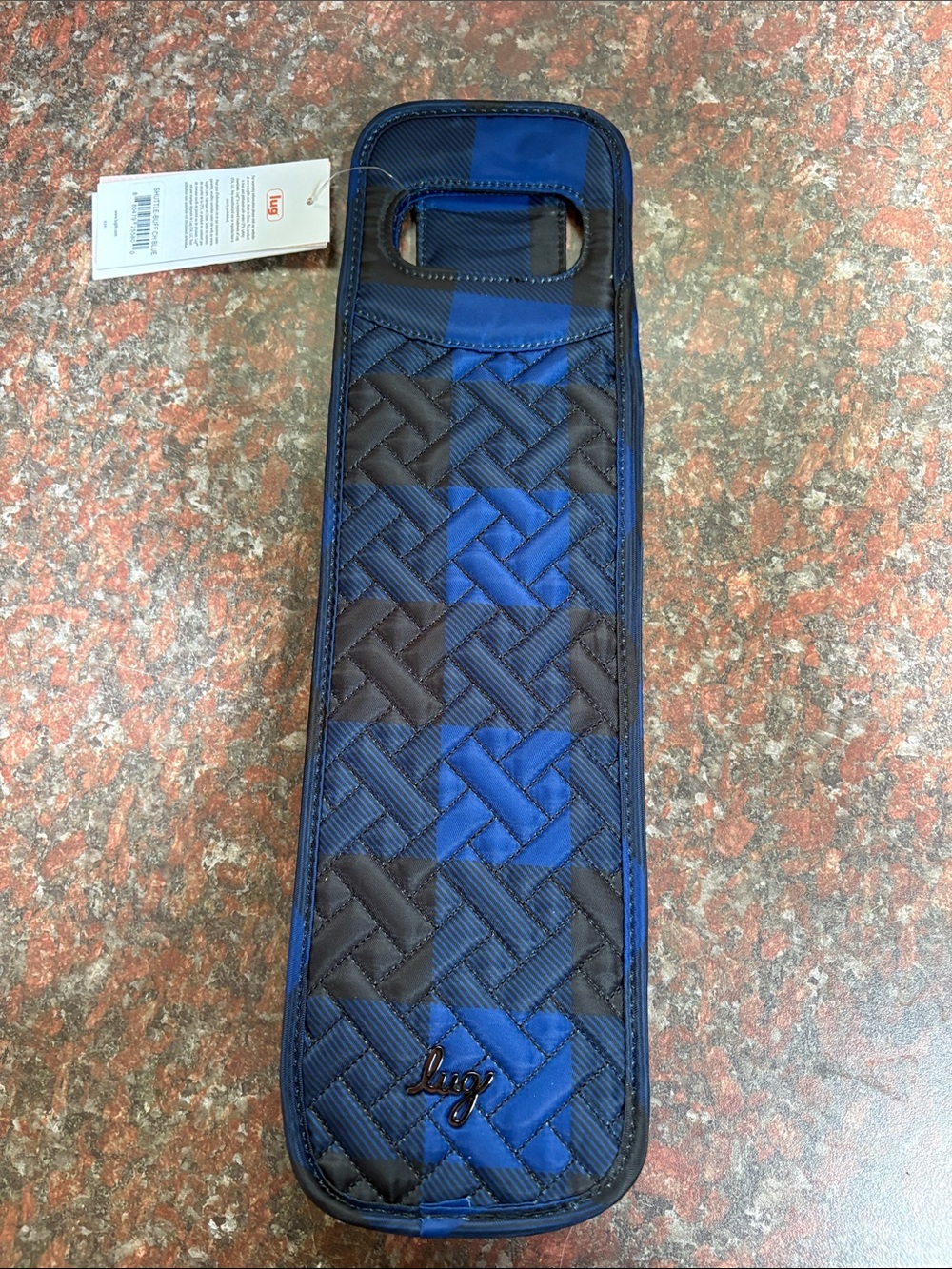 lug Blue and Black Quilted Bottle Tote